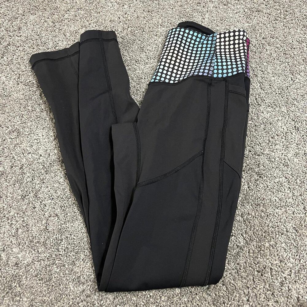 Lululemon All The Right Places Black Cosmic Dot Leggings size 6